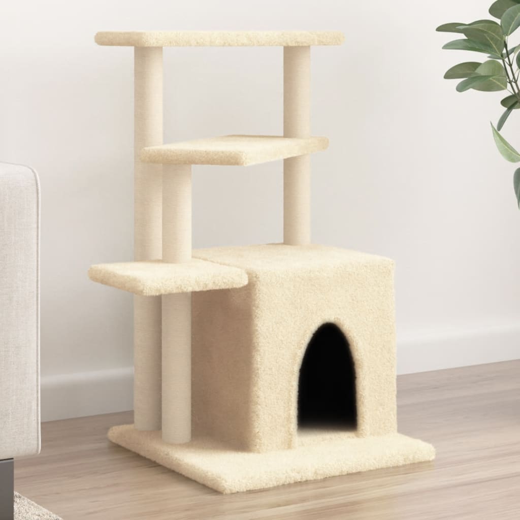 Cat Tree with Sisal Scratching Posts Cream 83.5 cm - Casper Homes