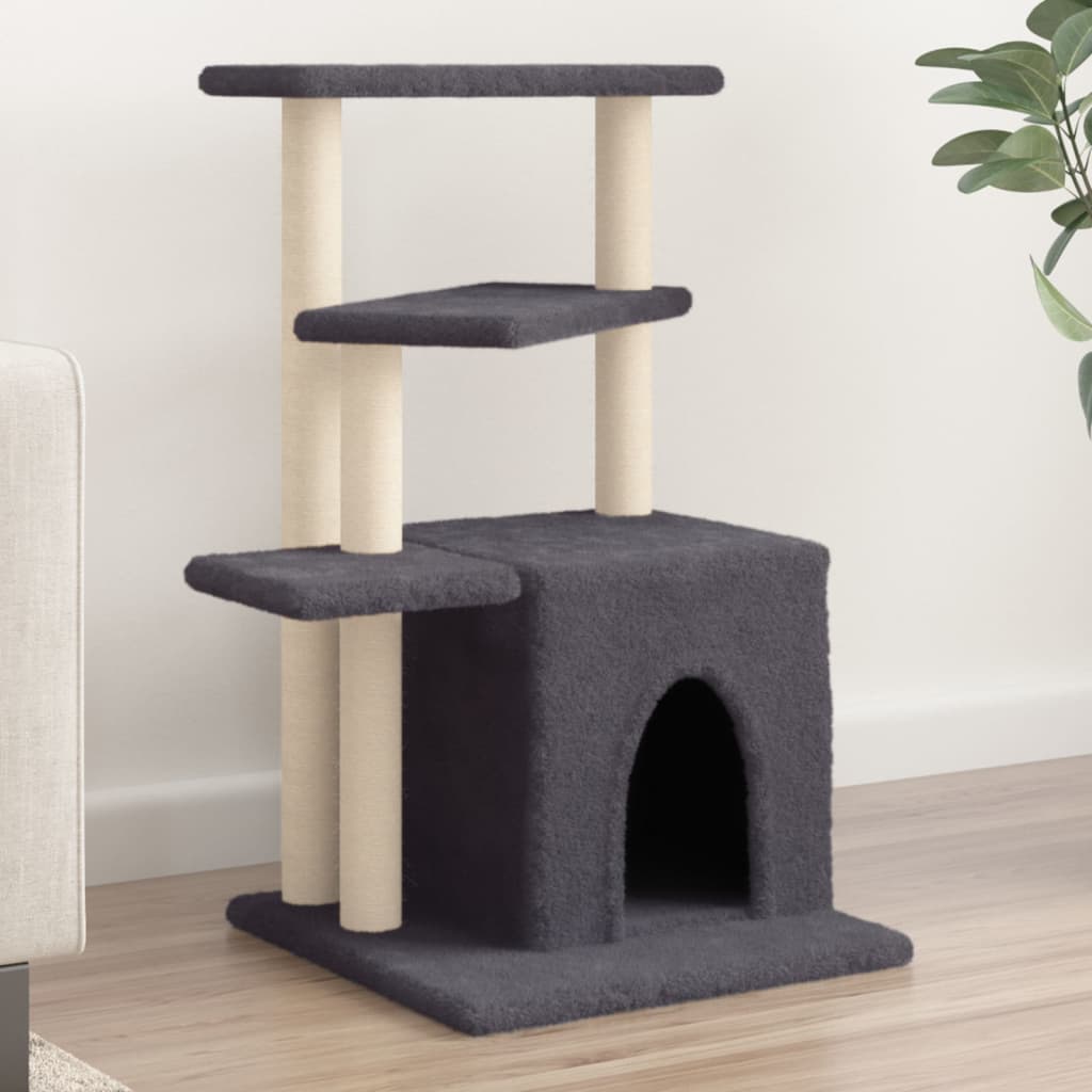 Cat Tree with Sisal Scratching Posts Dark Grey 83.5 cm - Casper Homes