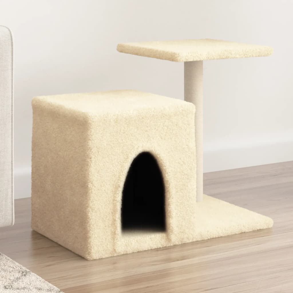Cat Tree with Sisal Scratching Posts Cream 50.5 cm - Brittle & Co