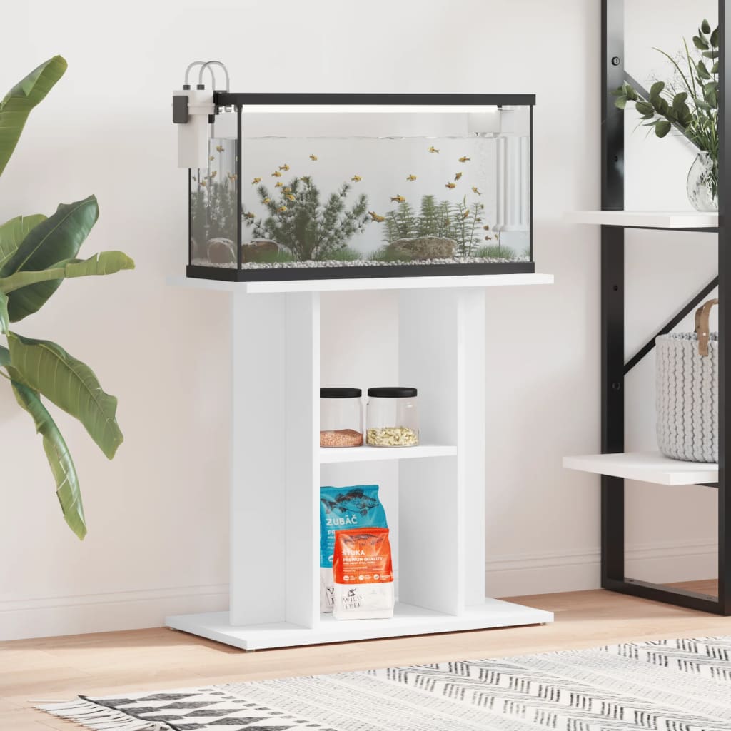 Aquarium Stand White 60x30x60 cm Engineered Wood - Casper Homes