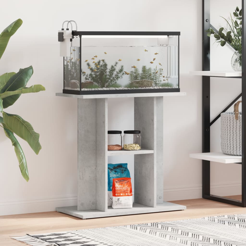 Aquarium Stand Concrete Grey 60x30x60 cm Engineered Wood - Design Hut