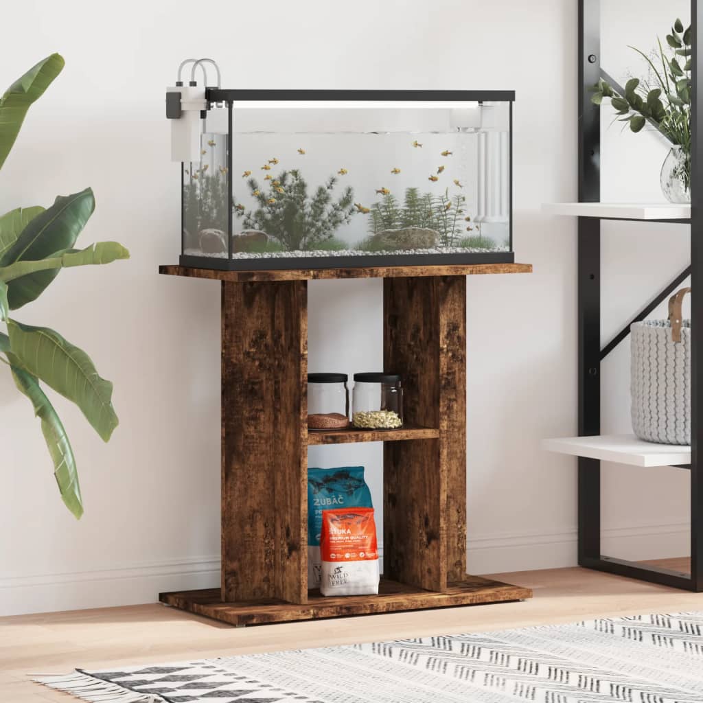 Aquarium Stand Smoked Oak 60x30x60 cm Engineered Wood - Direct Imports