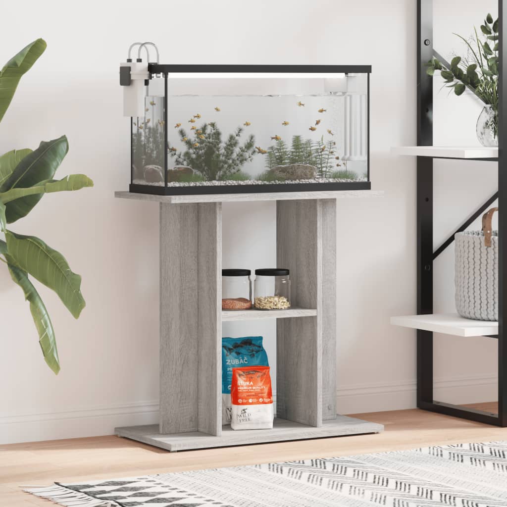 Aquarium Stand Grey Sonoma 60x30x60 cm Engineered Wood - Design Hut