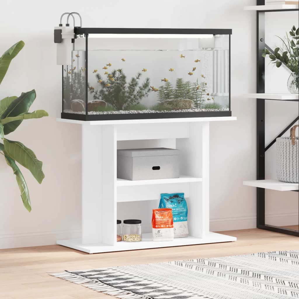 Aquarium Stand White 80x35x60 cm Engineered Wood - Merlin Deals