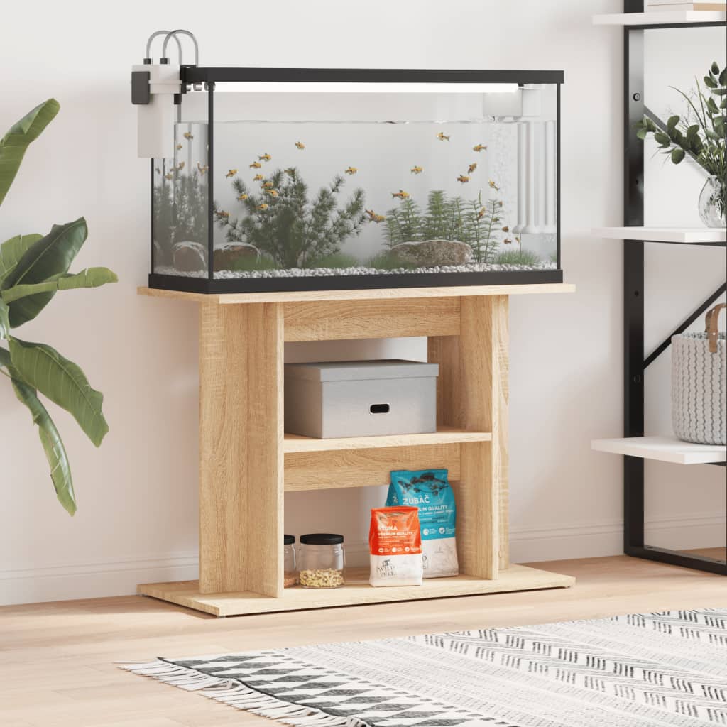 Aquarium Stand Sonoma Oak 80x35x60 cm Engineered Wood - Design Hut
