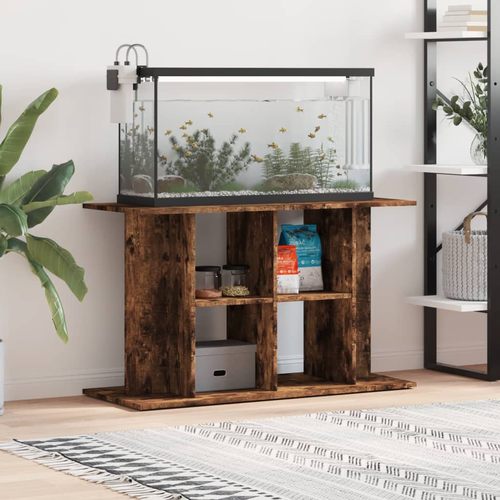 Aquarium Stand Smoked Oak 100x40x60 cm Engineered Wood - Brittle & Co