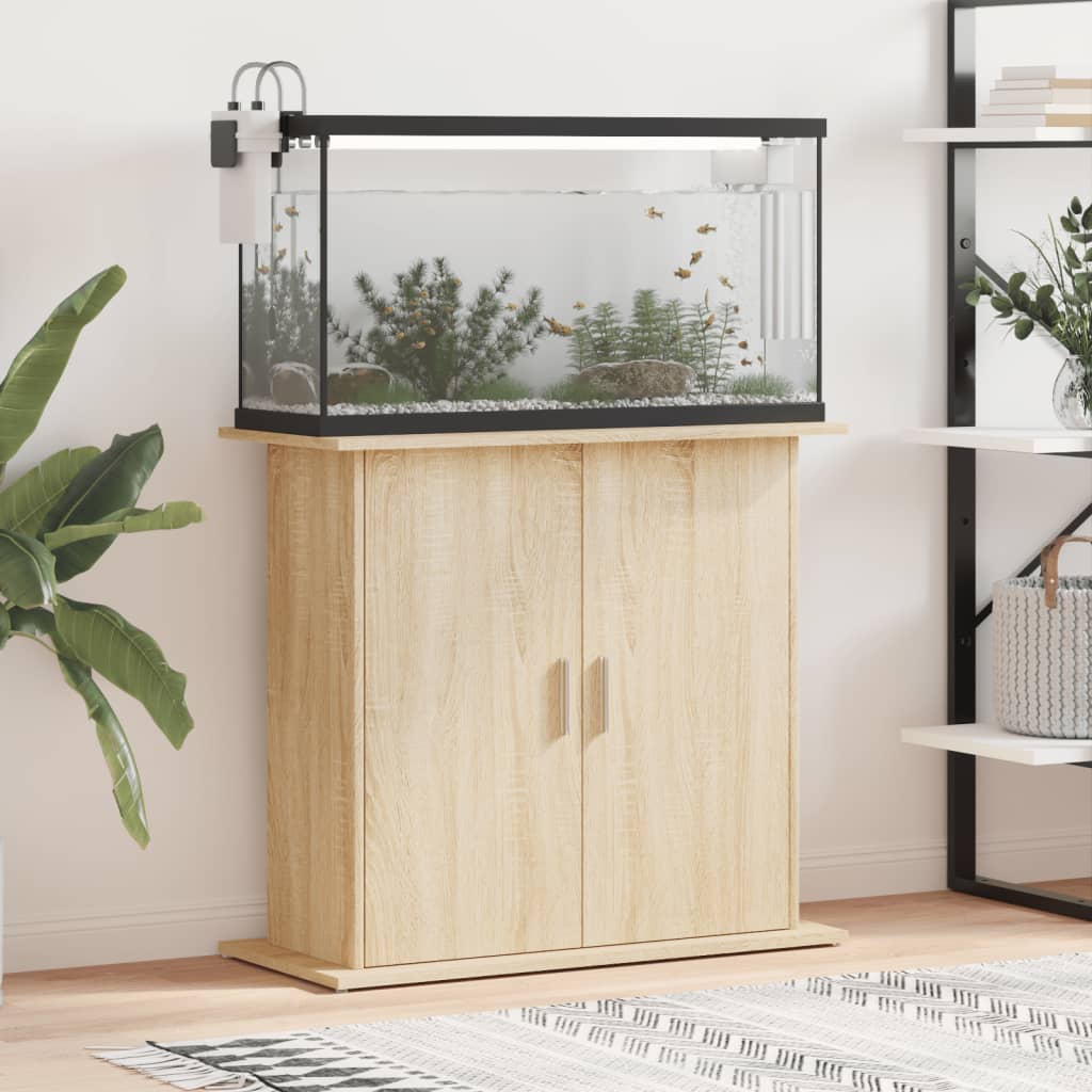 Aquarium Stand Sonoma Oak 81x36x73 cm Engineered Wood - Casper Homes