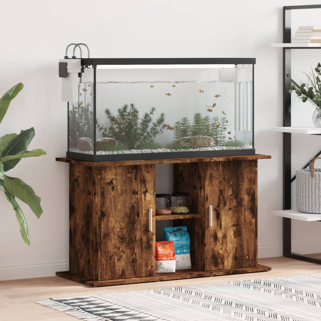 Aquarium Stand Smoked Oak 101x41x58 cm Engineered Wood - Merlin Deals
