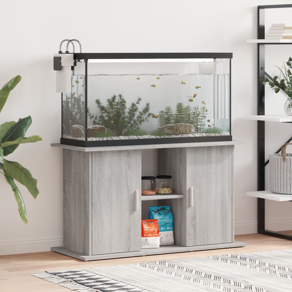 Aquarium Stand Grey Sonoma 101x41x58 cm Engineered Wood - The Home Maker