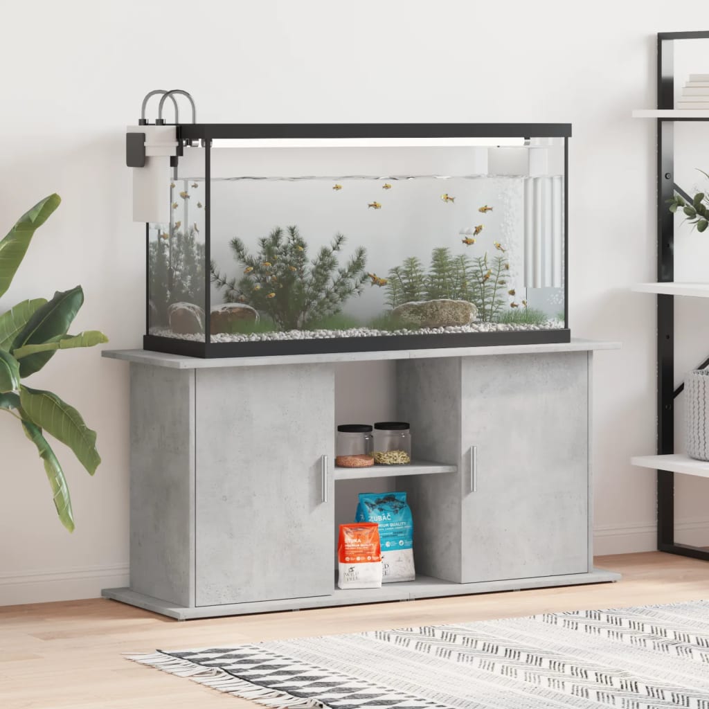 Aquarium Stand Concrete Grey 121x41x58 cm Engineered Wood - Merlin Deals