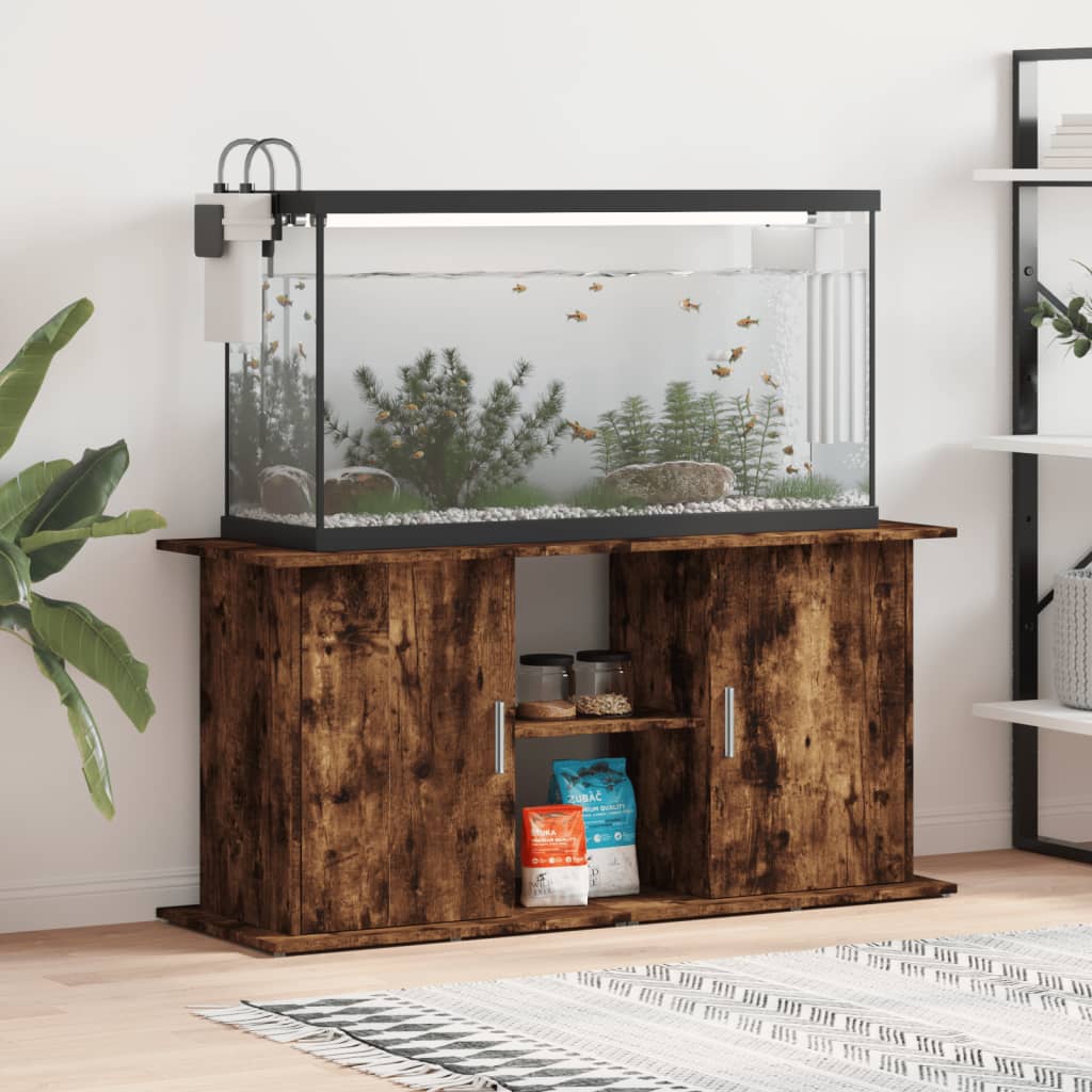 Aquarium Stand Smoked Oak 121x41x58 cm Engineered Wood - Direct Imports