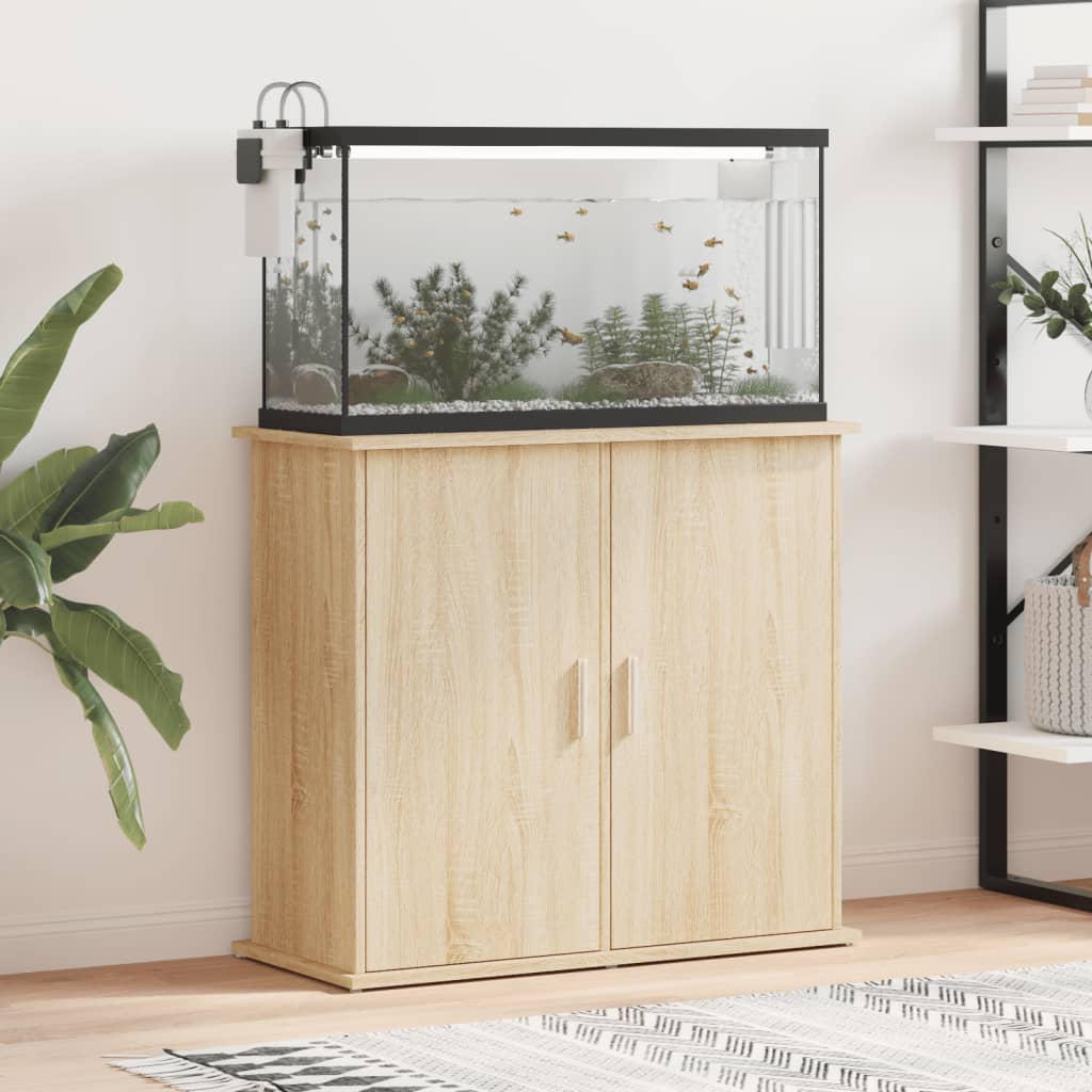 Aquarium Stand Sonoma Oak 81x36x73 cm Engineered Wood - Decor Base