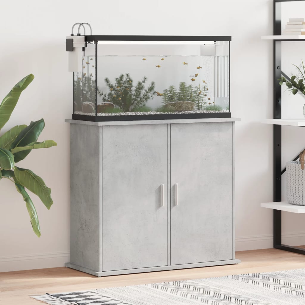 Aquarium Stand Concrete Grey 81x36x73 cm Engineered Wood - Merlin Deals