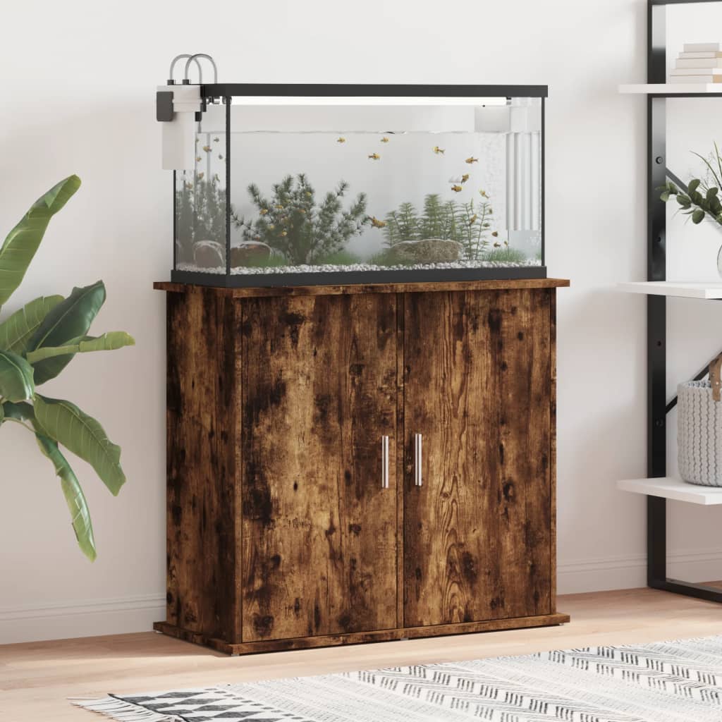 Aquarium Stand Smoked Oak 81x36x73 cm Engineered Wood - Casper Homes
