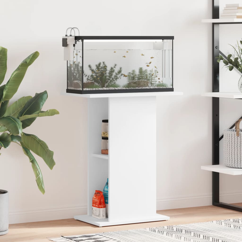 Aquarium Stand White 60.5x36x72.5 cm Engineered Wood - Brittle & Co