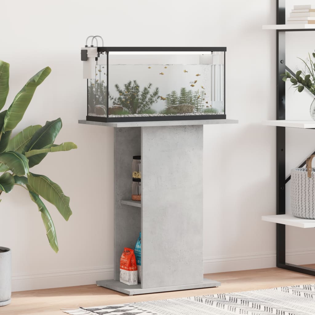 Aquarium Stand Concrete Grey 60.5x36x72.5 cm Engineered Wood - R and M Furniture