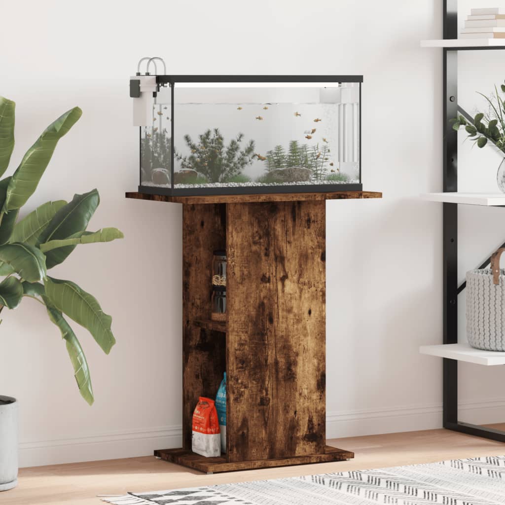 Aquarium Stand Smoked Oak 60.5x36x72.5 cm Engineered Wood - Decor Base