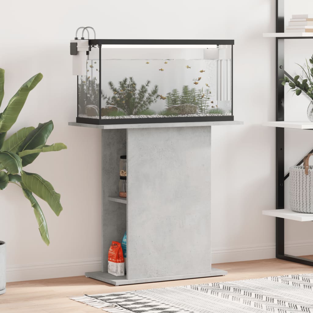 Aquarium Stand Concrete Grey 75x36x72.5 cm Engineered Wood - Decor Base