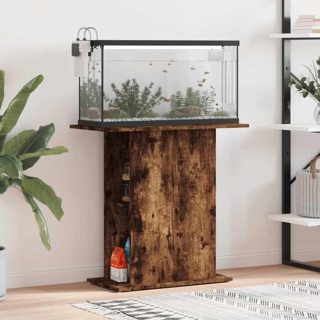 Aquarium Stand Smoked Oak 75x36x72.5 cm Engineered Wood - Decor Base