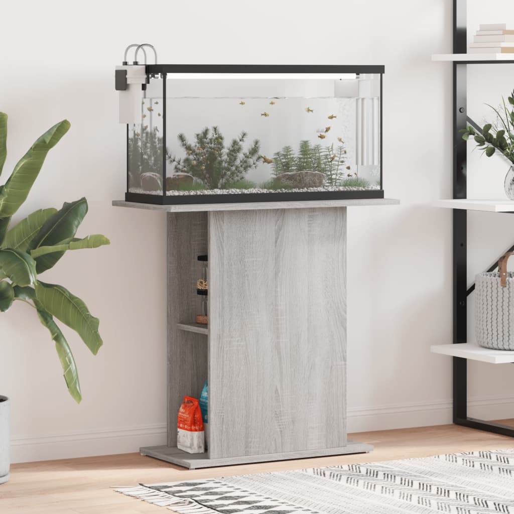 Aquarium Stand Grey Sonoma 75x36x72.5 cm Engineered Wood - Decor Base