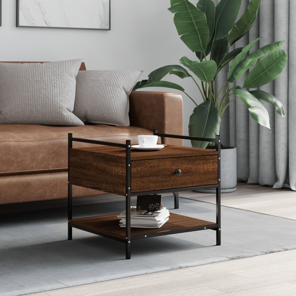Coffee Table Brown Oak 50x50x50 cm Engineered Wood - Tyrell & Tyrell