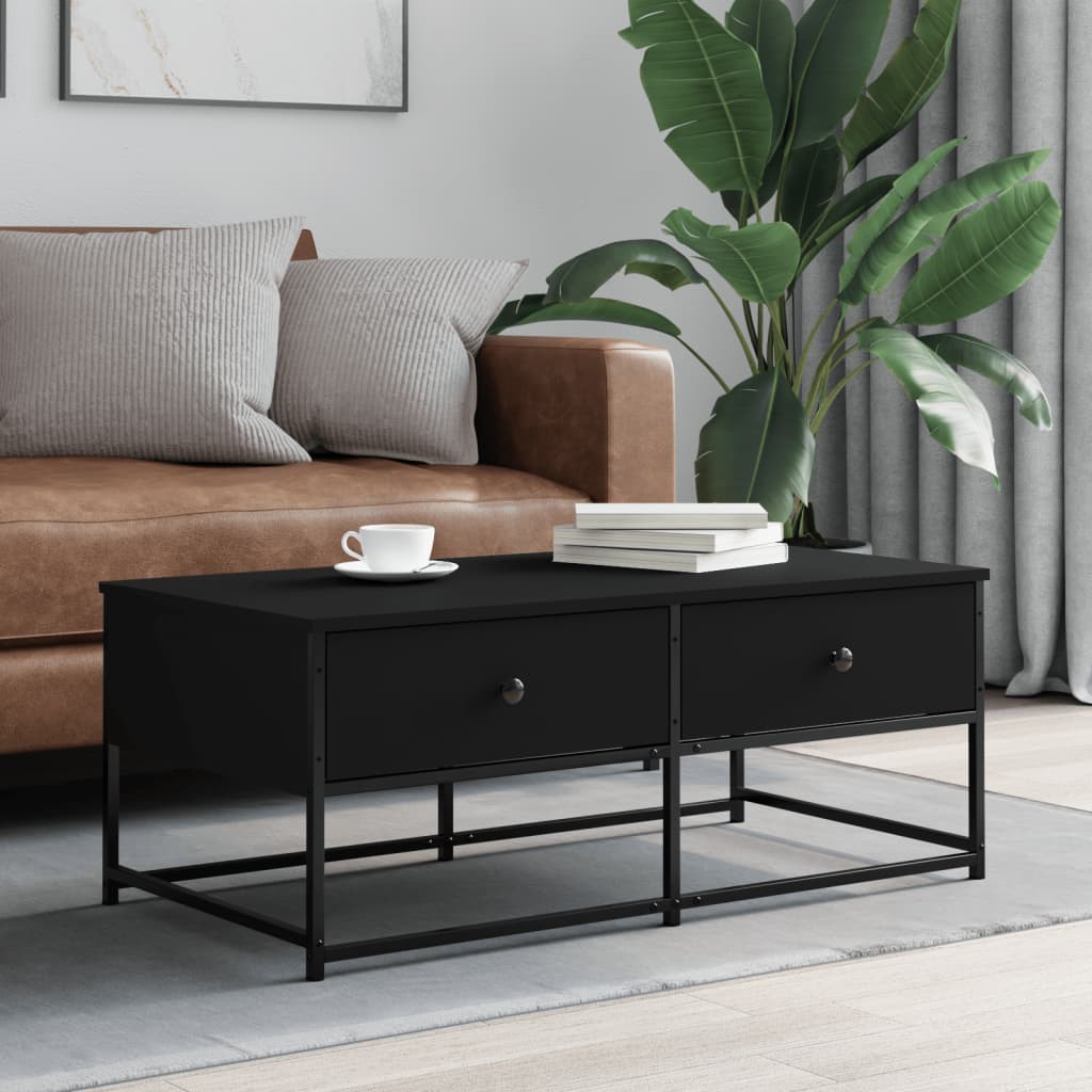 Coffee Table Black 100x51x40 cm Engineered Wood - All Things Good