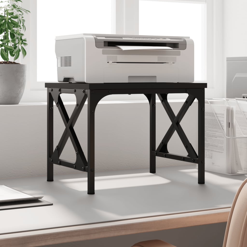 Printer Stand Black 40x30x31 cm Engineered Wood - Direct Imports