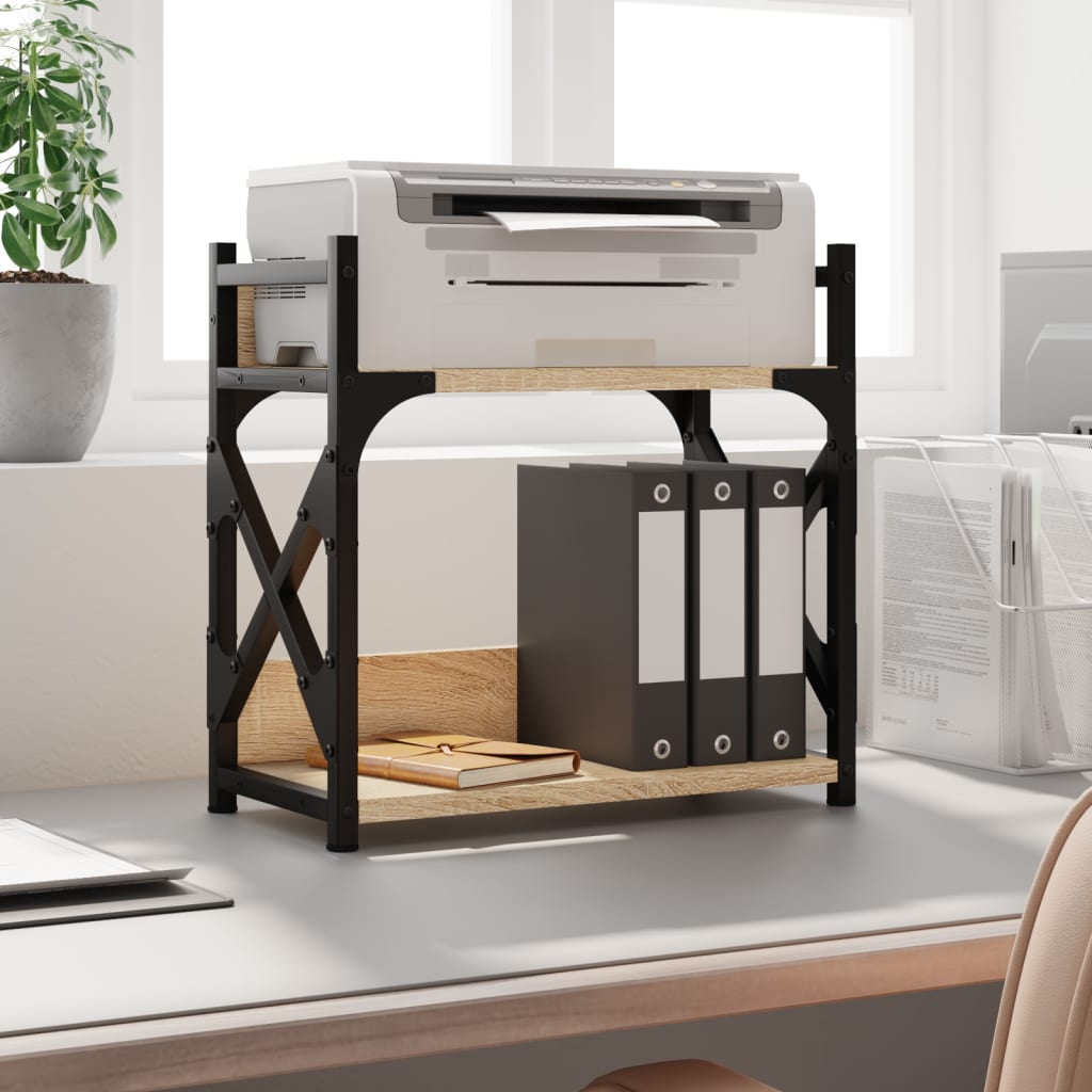 Printer Stand 2-Tier Sonoma Oak 40x20x40 cm Engineered Wood - All Things Good