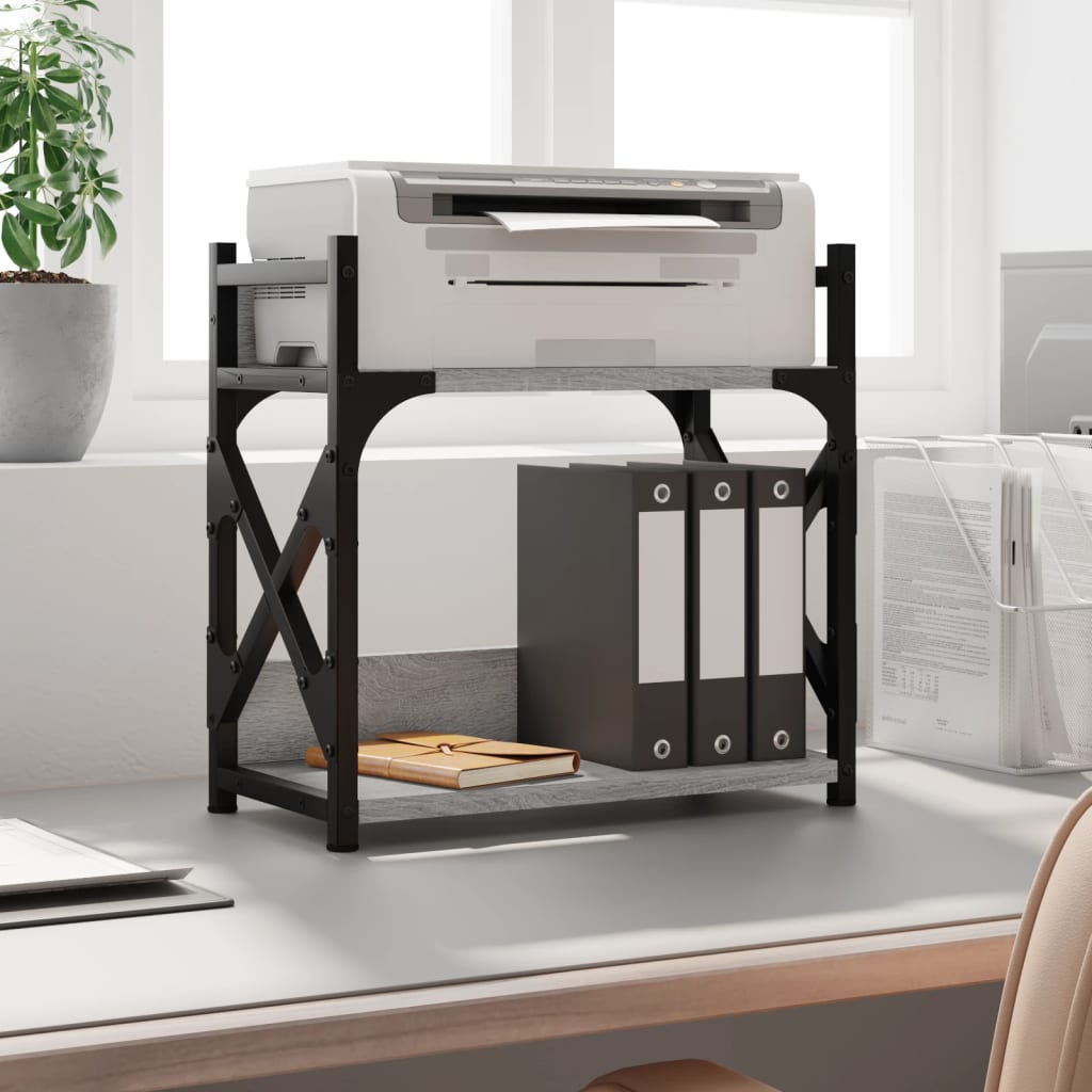 Printer Stand 2-Tier Grey Sonoma 40x20x40 cm Engineered Wood - Direct Imports