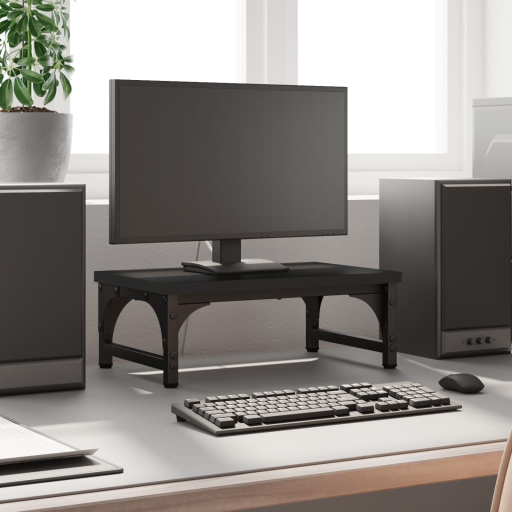 Monitor Stand Black 37x23x14 cm Engineered Wood - Tyrell & Tyrell