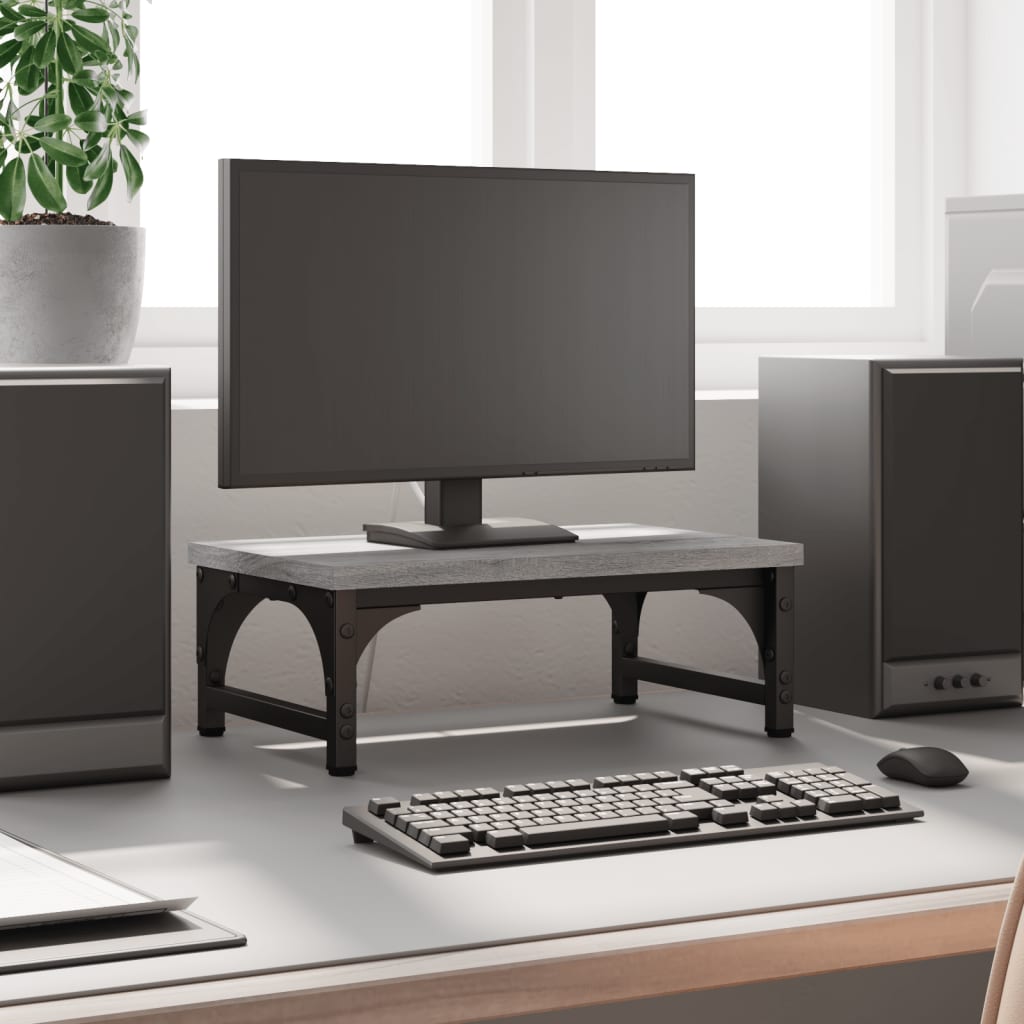 Monitor Stand Grey Sonoma 37x23x14 cm Engineered Wood - Millennium Furniture