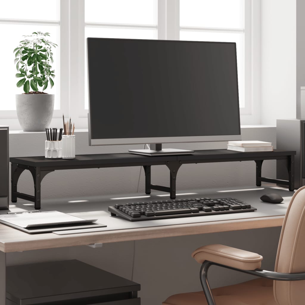 Monitor Stand Black 105x23x15.5 cm Engineered Wood - Millennium Furniture