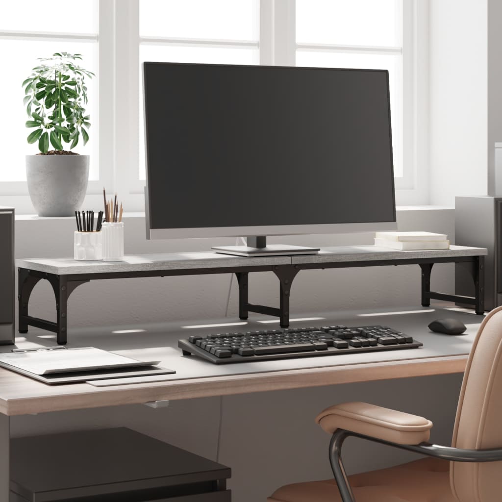 Monitor Stand Grey Sonoma 105x23x15.5 cm Engineered Wood - R and M Furniture