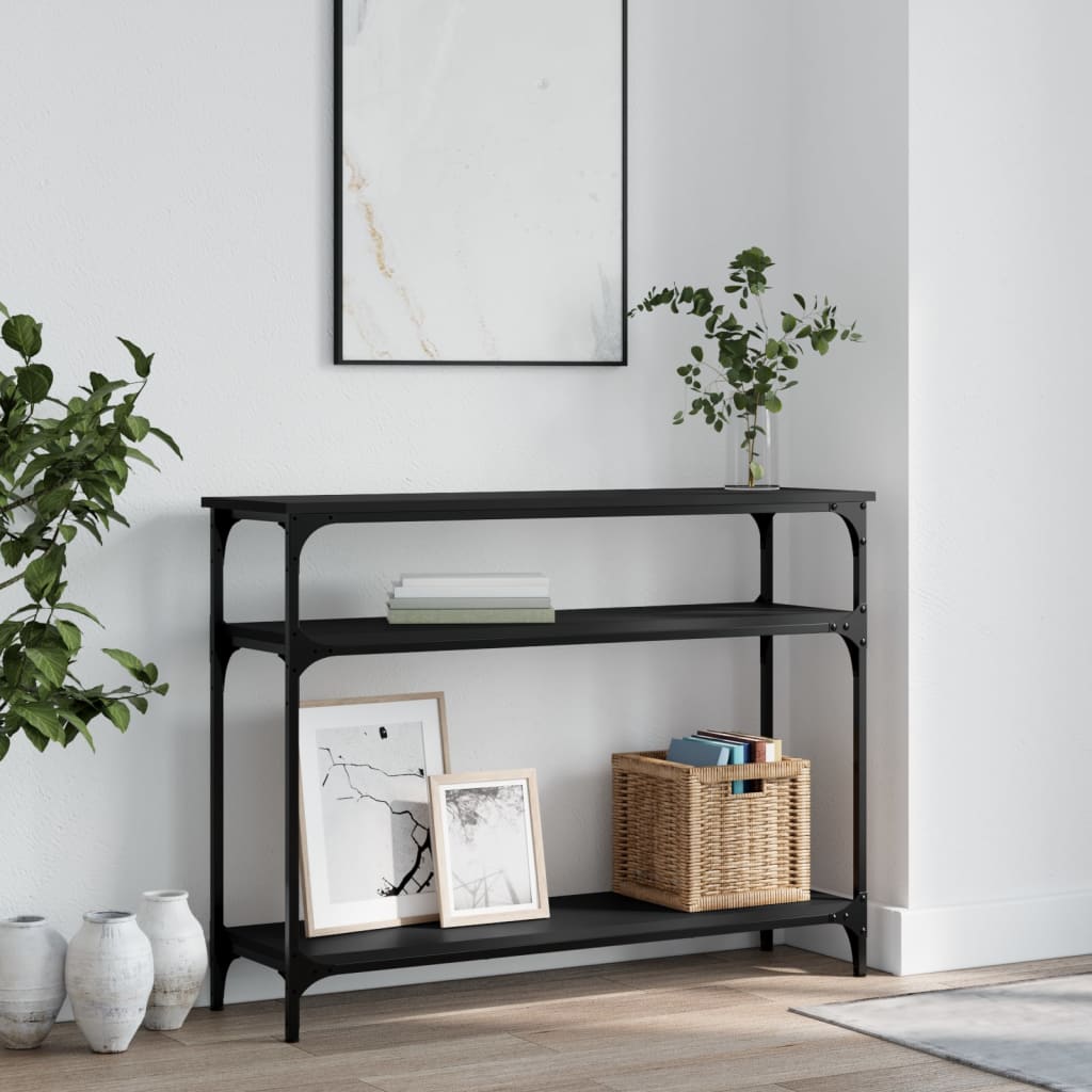 Console Table Black 100x29x75 cm Engineered Wood - Brittle & Co
