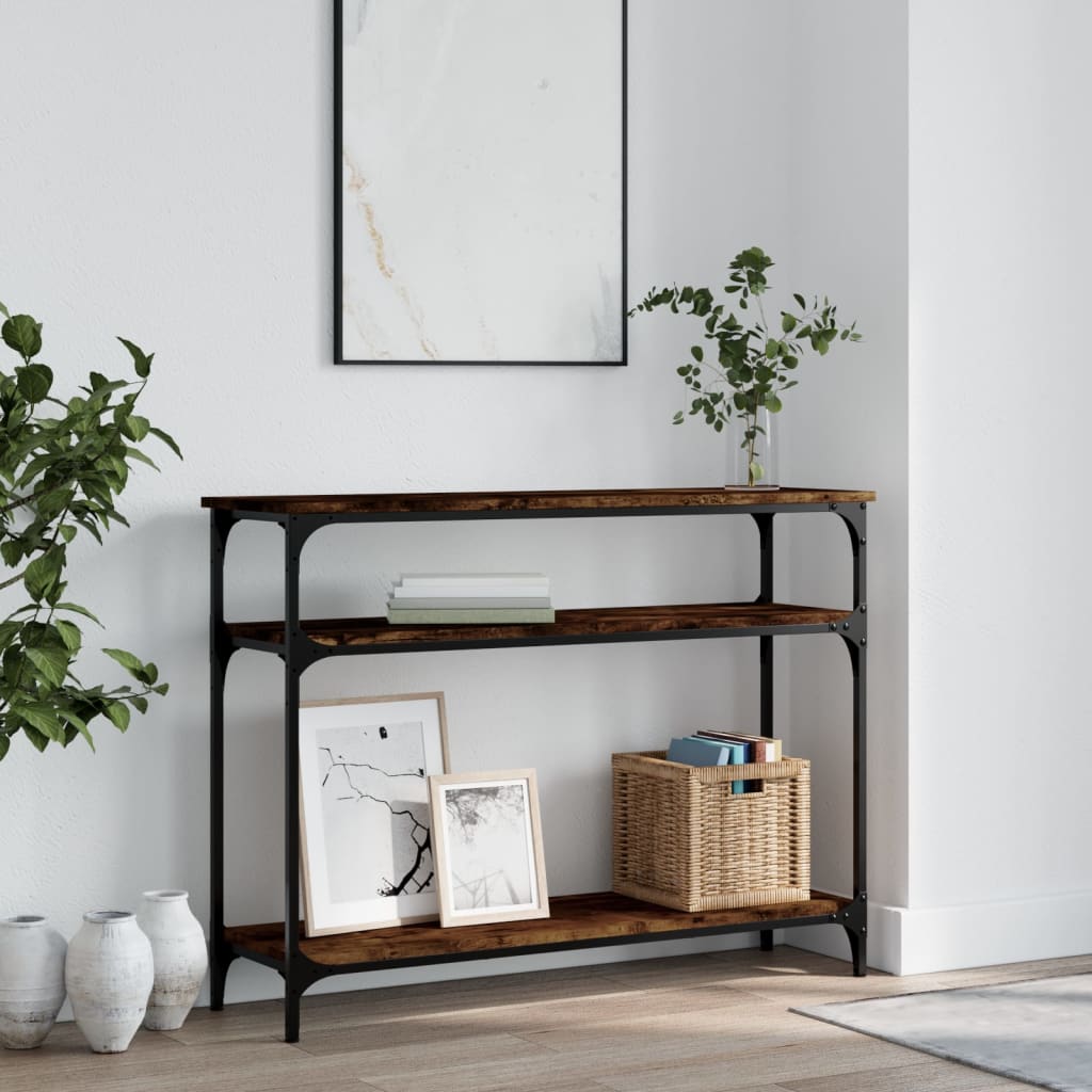 Console Table Smoked Oak 100x29x75 cm Engineered Wood - Brittle & Co
