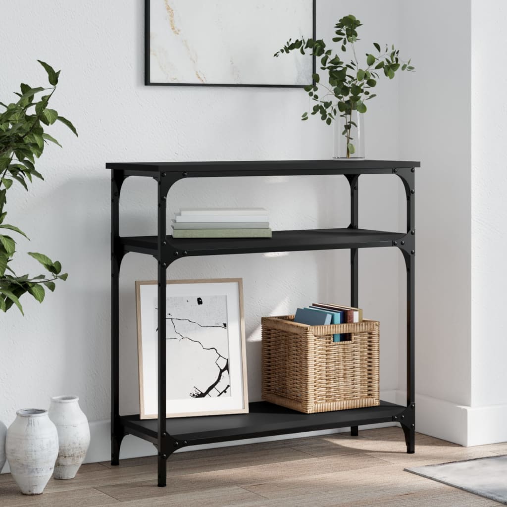 Console Table Black 75x29x75 cm Engineered Wood - Tyrell & Tyrell