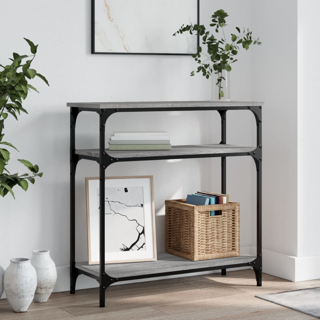 Console Table Grey Sonoma 75x29x75 cm Engineered Wood - Merlin Deals