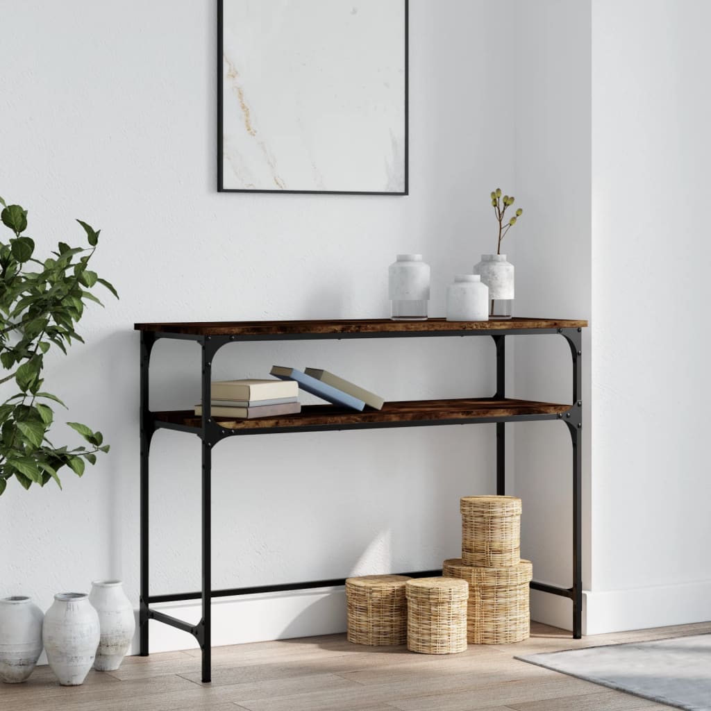Console Table Smoked Oak 100x35.5x75 cm Engineered Wood - Discount Dealers