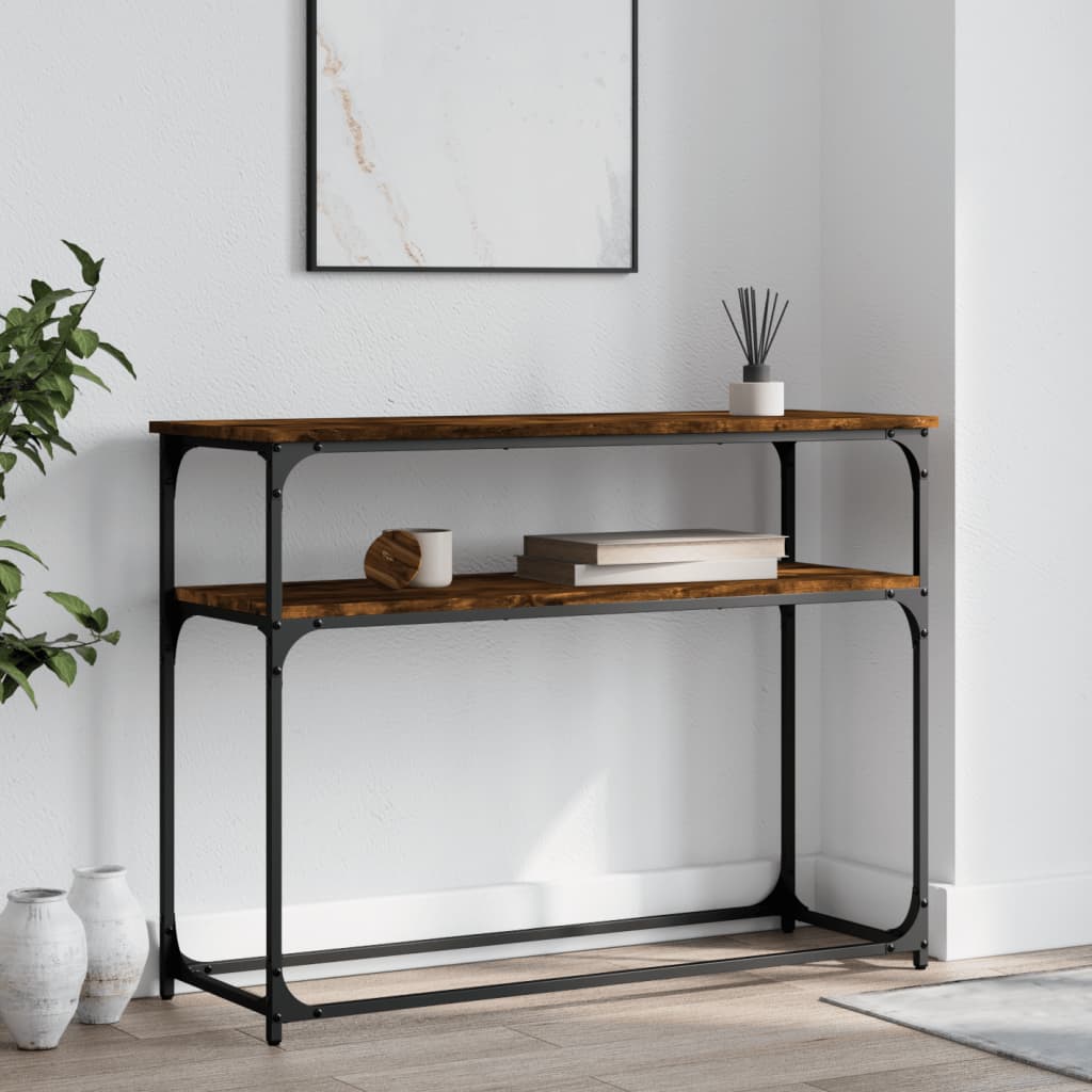 Console Table Smoked Oak 100x35.5x75 cm Engineered Wood - Direct Imports