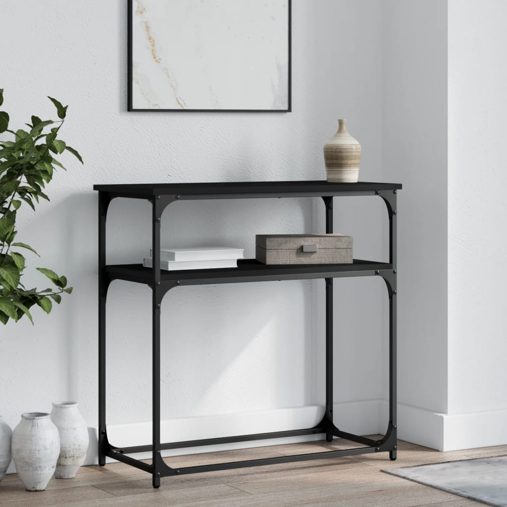 Console Table Black 75x35.5x75 cm Engineered Wood - Casper Homes