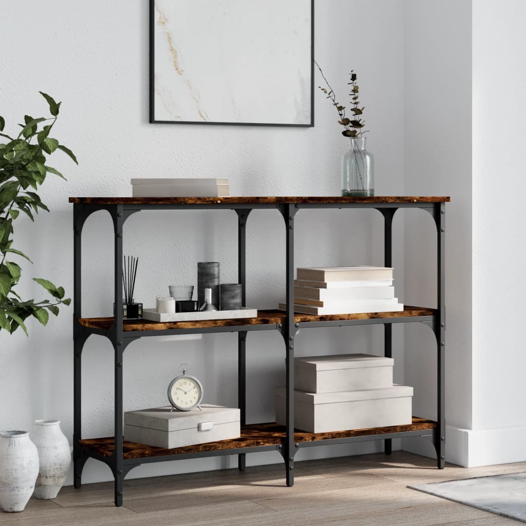 Console Table Smoked Oak 100x29x75 cm Engineered Wood - The Home Maker