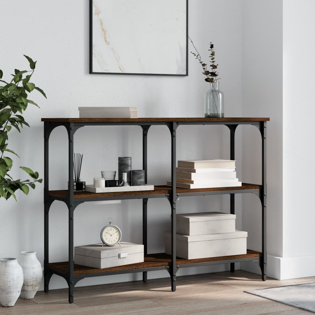 Console Table Brown Oak 100x29x75 cm Engineered Wood - Sid & Sam
