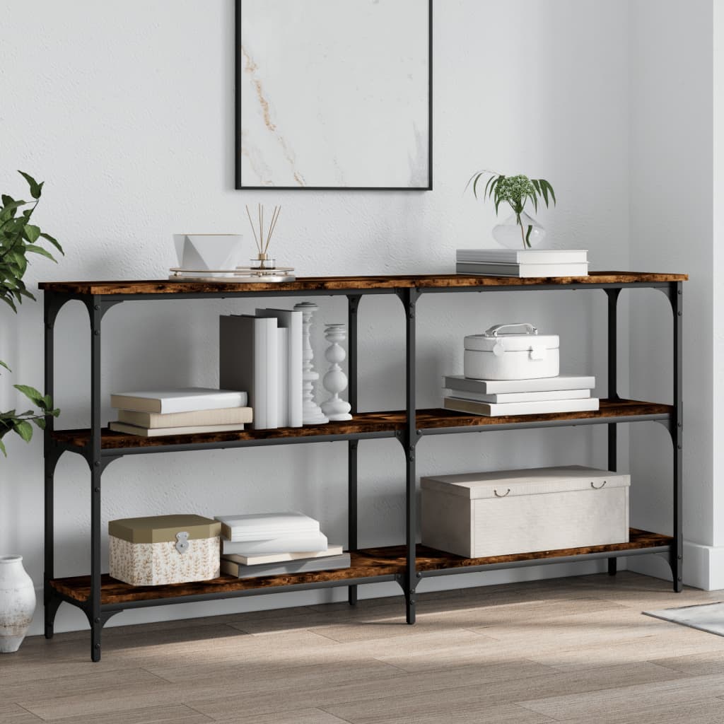 Console Table Smoked Oak 150x29x75 cm Engineered Wood - The Home Maker