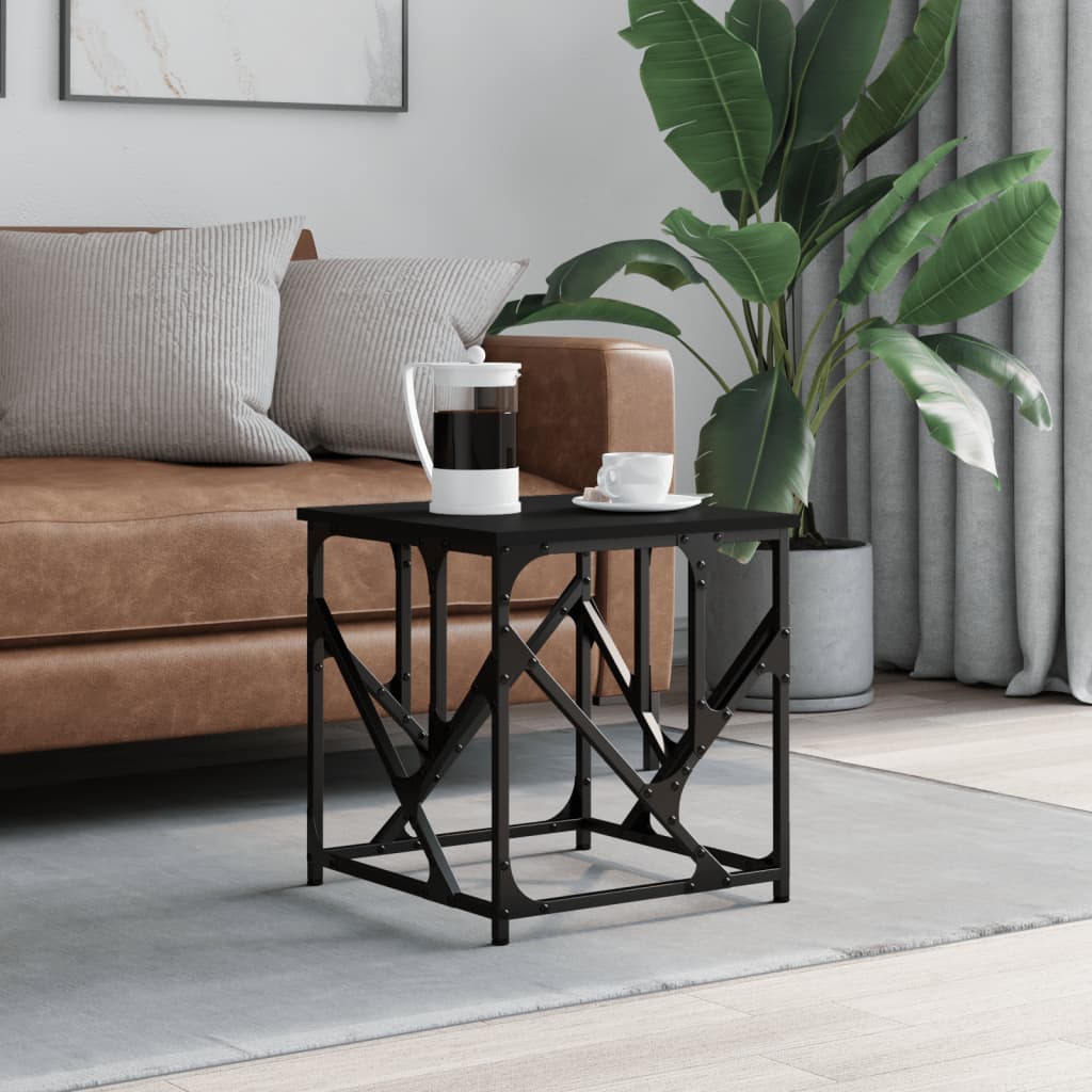 Coffee Table Black 45x45x47.5 cm Engineered Wood - Direct Imports