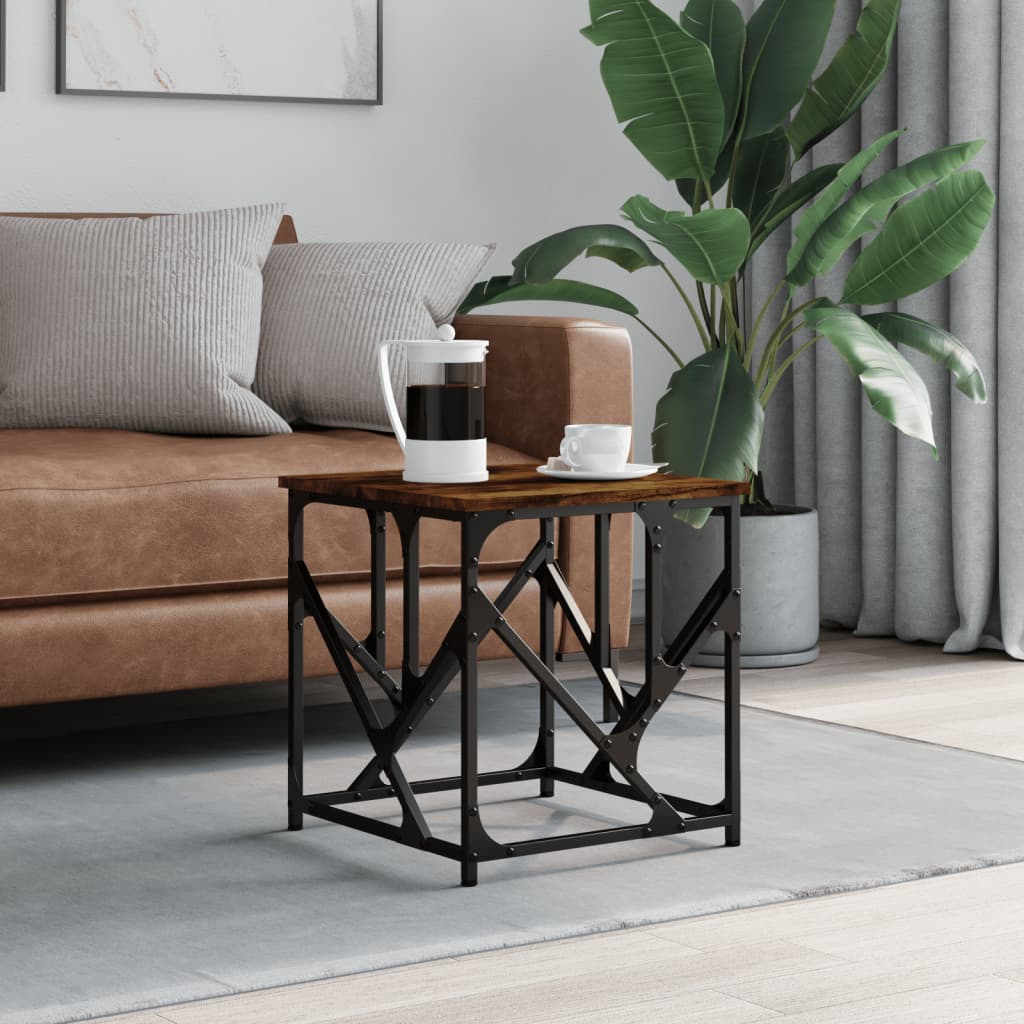 Coffee Table Smoked Oak 45x45x47.5 cm Engineered Wood - Direct Imports