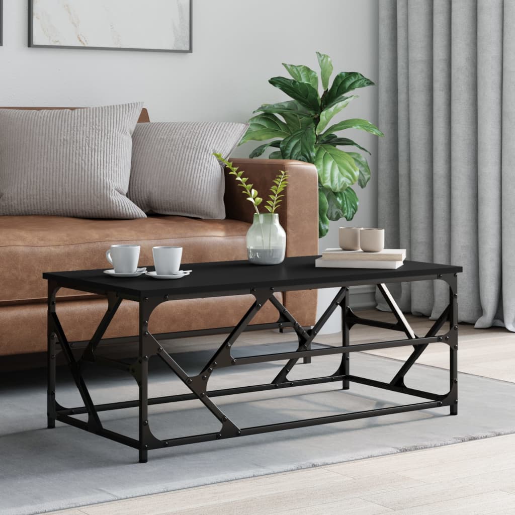 Coffee Table Black 100x50x40 cm Engineered Wood - Sid & Sam
