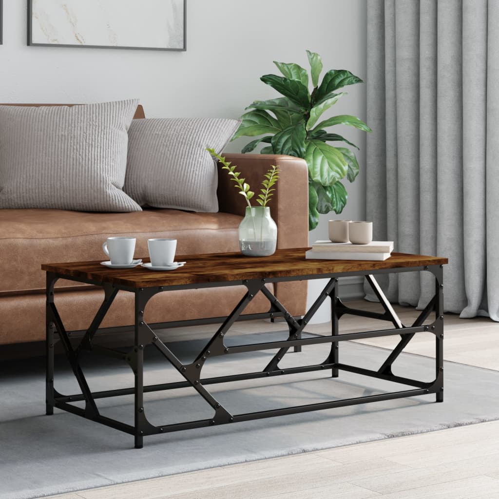 Coffee Table Smoked Oak 100x50x40 cm Engineered Wood - Merlin Deals