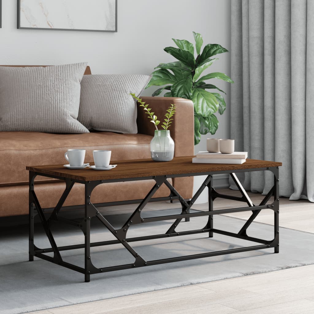 Coffee Table Brown Oak 100x50x40 cm Engineered Wood - Direct Imports