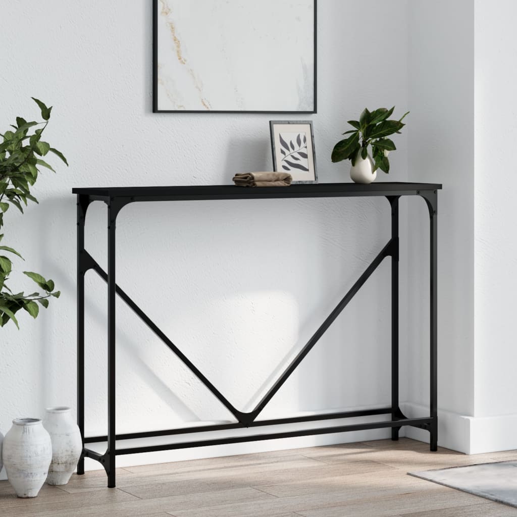 Console Table Black 102x22.5x75 cm Engineered Wood - Decor Base