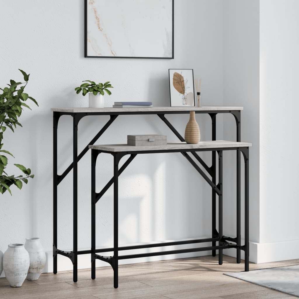 Console Tables 2 pcs Grey Sonoma Engineered Wood - Millennium Furniture